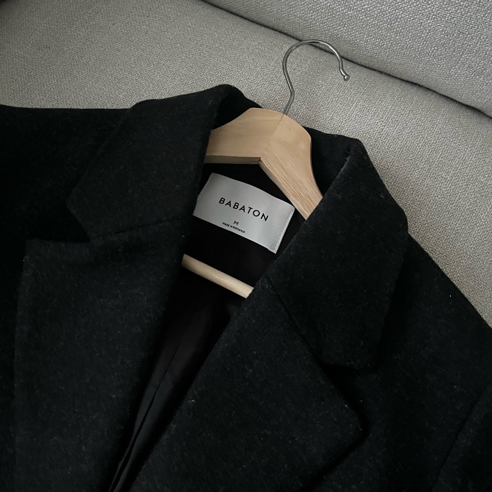 Charcoal Black Babaton Wool Coat
